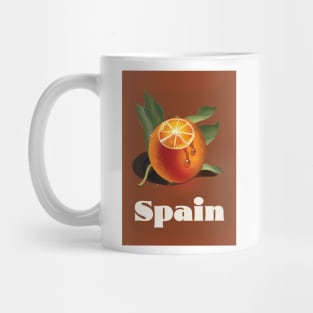 Spain orange travel poster Mug